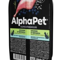 AlphaPet Superpremium (АльфаПет) 0,08кг кролик и черника мясные кусочки в соусе для кошек c чувствительным пищеварением (651829) (1*15)