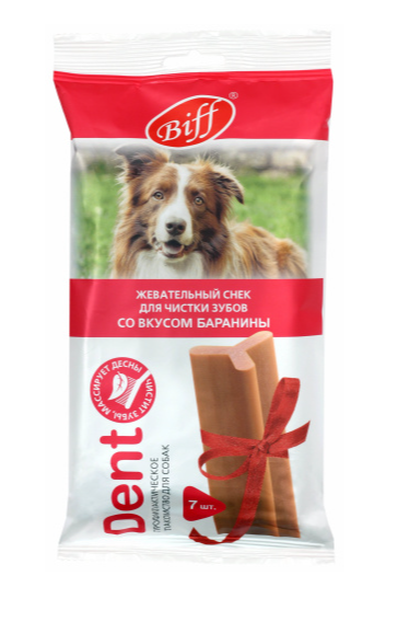 Biff 0,27кг Dent жевательный снек со вкусом баранины для собак крупных пород (1*11)