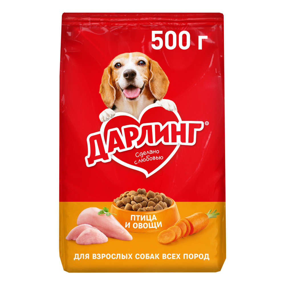 DARLING сух д/собак Птица/Овощи 1/12/500г (12557718)