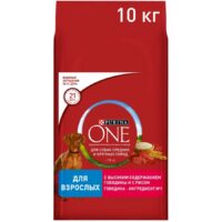 Сухой корм Purina One МЕДМАКС для взрослых собак говядина с рисом 10 кг (дубль на перенос)