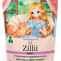 ZILLII (Зилли) Adult Cat Veal 0,085кг телятина с индейкой в соусе для кошек (351478) (1*12)