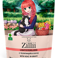 ZILLII (Зилли) Sterilized Light Cat Veal 0,085кг телятина в соусе для кошек (351539) (1*12)